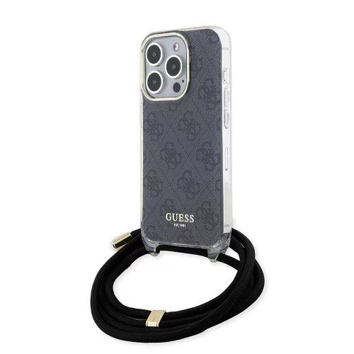 Guess - Zsinóros Keresztpántos 4G Mintás (GUHCP15LHC4SEK) - iPhone 15 Pro - Fekete