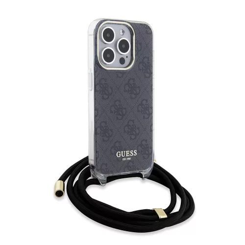Guess - Zsinóros Keresztpántos 4G Mintás (GUHCP15LHC4SEK) - iPhone 15 Pro - Fekete