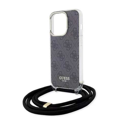 Guess - Zsinóros Keresztpántos 4G Mintás (GUHCP15LHC4SEK) - iPhone 15 Pro - Fekete