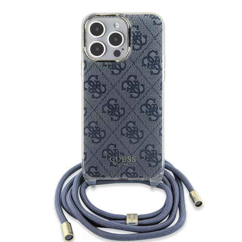 Guess - Zsinóros Keresztpántos 4G Mintás (GUHCP15LHC4SEB) - iPhone 15 Pro - Kék