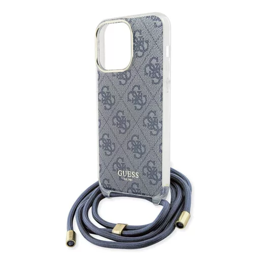 Guess - Zsinóros Keresztpántos 4G Mintás (GUHCP15LHC4SEB) - iPhone 15 Pro - Kék