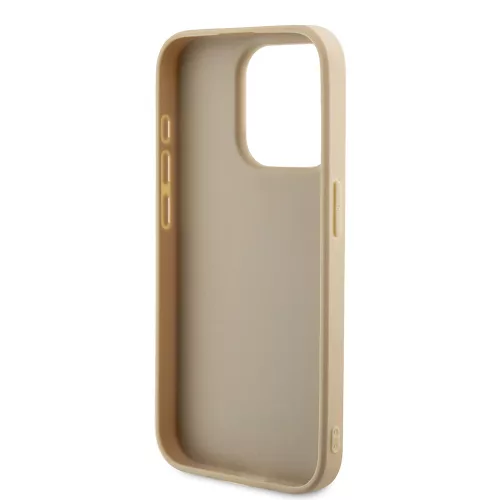 Guess - Saffiano Gyöngyházfényű Felirat (GUHCP15LPSAIRSD) - iPhone 15 Pro - Arany