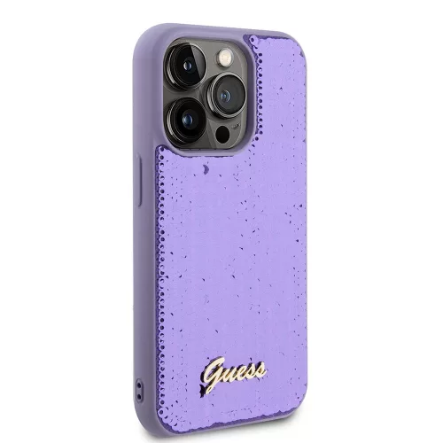 Guess - Flitteres Fém Felirat (GUHCP15XPSFDGSU) - iPhone 15 Pro Max - Lila
