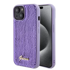   Guess - Flitteres Fém Felirat (GUHCP15SPSFDGSU) - iPhone 15 - Lila