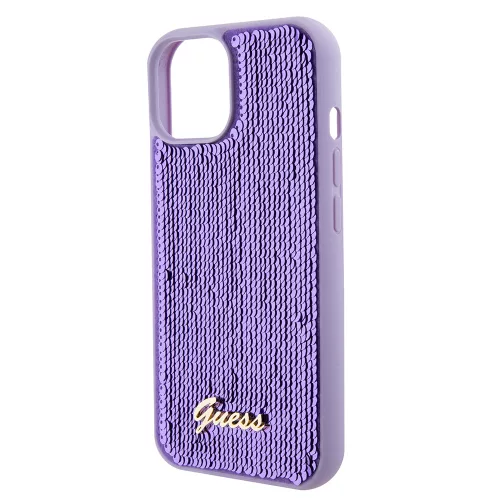 Guess - Flitteres Fém Felirat (GUHCP15SPSFDGSU) - iPhone 15 - Lila