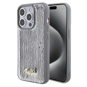   Guess - Flitteres Fém Felirat (GUHCP15XPSFDGSS) - iPhone 15 Pro Max - Ezüst