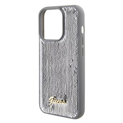 Guess - Flitteres Fém Felirat (GUHCP15XPSFDGSS) - iPhone 15 Pro Max - Ezüst