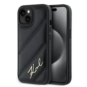   Karl Lagerfeld - Diagonal Quilted Script (KLHCP15SPQDSMGK) - iPhone 15 - Black
