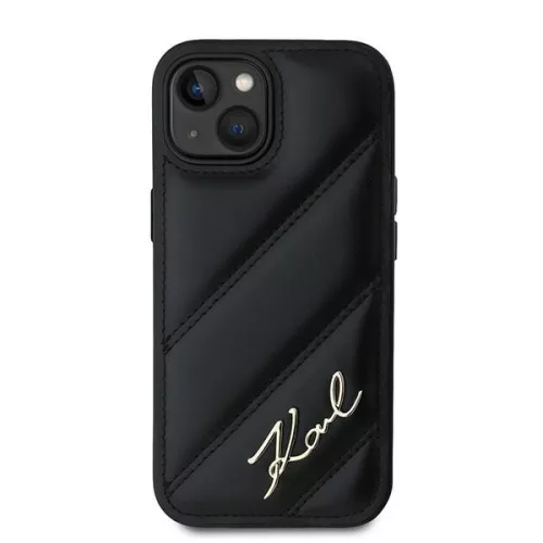 Karl Lagerfeld - Diagonal Quilted Script (KLHCP15SPQDSMGK) - iPhone 15 - Black