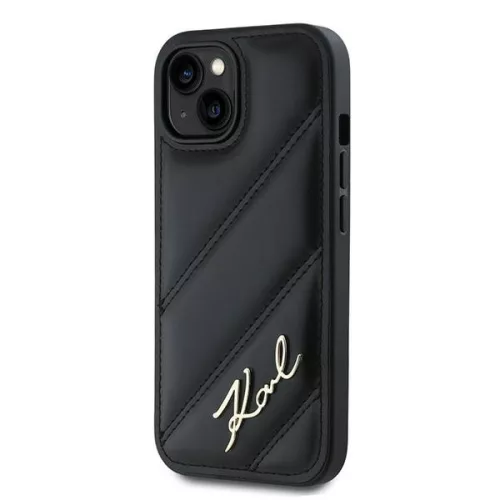 Karl Lagerfeld - Diagonal Quilted Script (KLHCP15SPQDSMGK) - iPhone 15 - Black