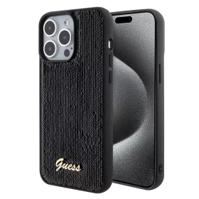   Guess - Flitteres Fém Felirat (GUHCP15XPSFDGSK) - iPhone 15 Pro Max - Fekete