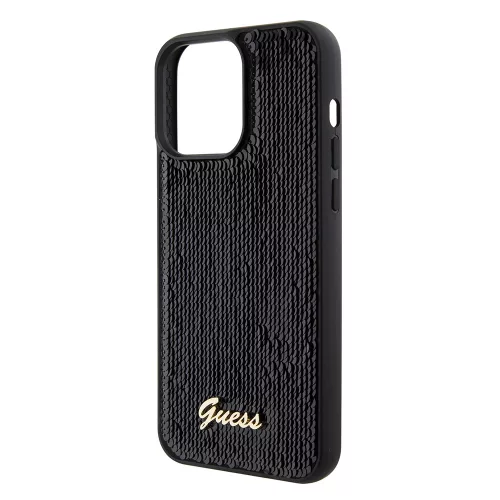 Guess - Flitteres Fém Felirat (GUHCP15XPSFDGSK) - iPhone 15 Pro Max - Fekete