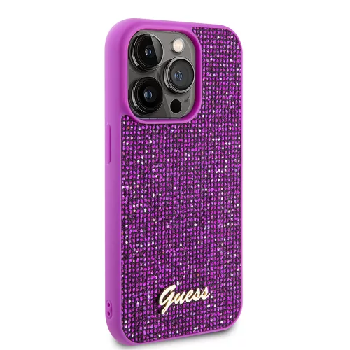 Guess - Disco Fém Felirat (GUHCP15LPMSDGSF) - iPhone 15 Pro - Fukszia