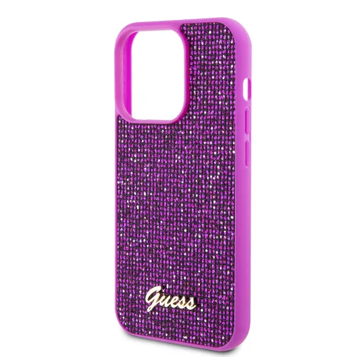 Guess - Disco Fém Felirat (GUHCP15LPMSDGSF) - iPhone 15 Pro - Fukszia