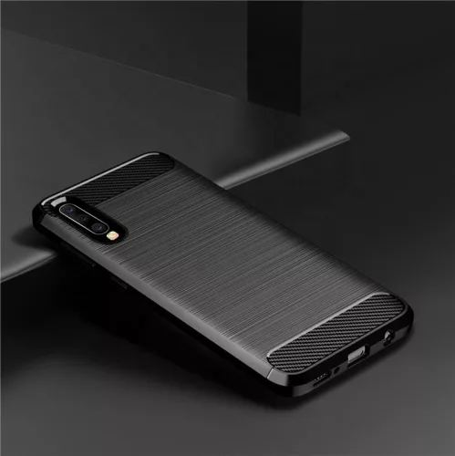 Techsuit - Carbon szilikon tok - Samsung Galaxy A30s / A50 / A50s - Fekete