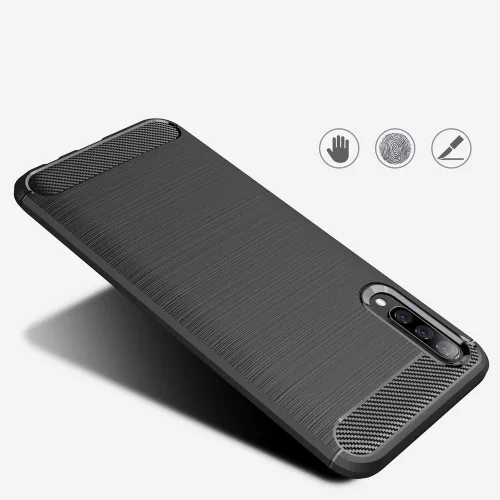 Techsuit - Carbon szilikon tok - Samsung Galaxy A30s / A50 / A50s - Fekete