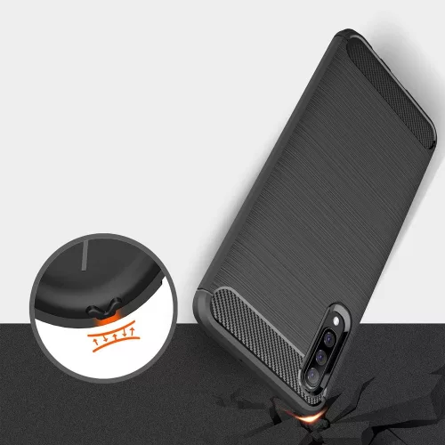 Techsuit - Carbon szilikon tok - Samsung Galaxy A30s / A50 / A50s - Fekete