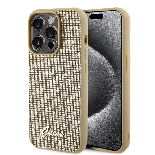 Guess - Disco Fém Felirat (GUHCP15XPMSDGSD) - iPhone 15 Pro Max - Arany