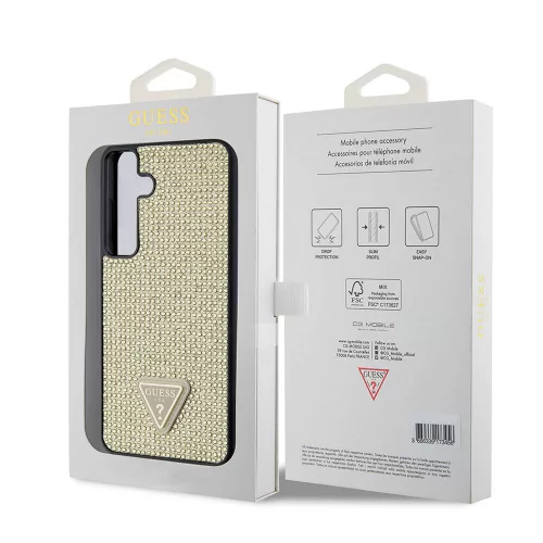 Guess - Strassz Háromszög (GUHCS24MHDGPPD) - Samsung Galaxy S24 Plus - Arany