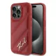 Karl Lagerfeld - Diagonal Quilted Script (KLHCP15LPQDSMGR) - iPhone 15 Pro - Red