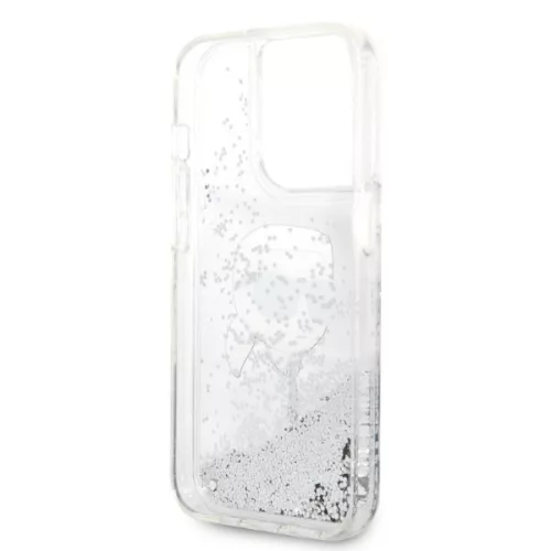 Karl Lagerfeld - Hardcase Glitter (KLHCP14LLNKHCH) - iPhone 14 Pro - Silver Karl Head