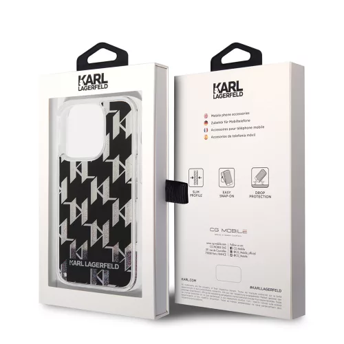 Karl Lagerfeld - Hardcase Liquid Glitter (KLHCP14LLMNMK) - iPhone 14 Pro - Monogram
