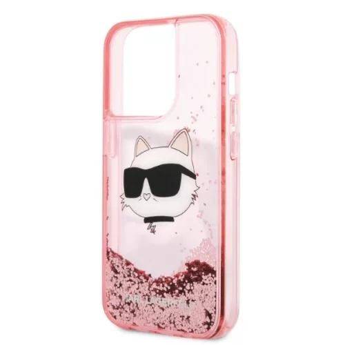 Karl Lagerfeld - Hardcase Glitter (KLHCP14LLNCHCP) - iPhone 14 Pro - Pink Choupette Head