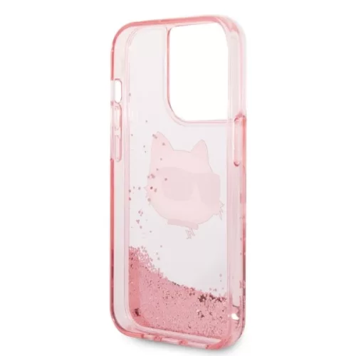 Karl Lagerfeld - Hardcase Glitter (KLHCP14LLNCHCP) - iPhone 14 Pro - Pink Choupette Head