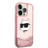 Karl Lagerfeld - Hardcase Glitter (KLHCP14LLNCHCP) - iPhone 14 Pro - Pink Choupette Head