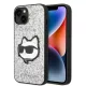 Karl Lagerfeld - Hardcase Glitter (KLHCP14MG2CPS) - iPhone 14 Plus - Silver Choupette Patch