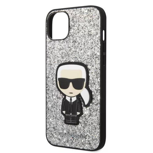 Karl Lagerfeld - Hardcase Glitter (KLHCP14MGFKPG) - iPhone 14 Plus - Silver Flakes Ikonik