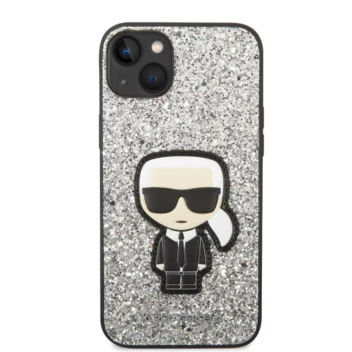 Karl Lagerfeld - Hardcase Glitter (KLHCP14MGFKPG) - iPhone 14 Plus - Silver Flakes Ikonik