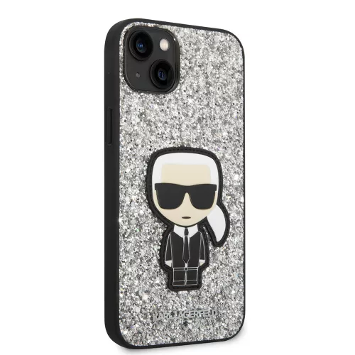 Karl Lagerfeld - Hardcase Glitter (KLHCP14MGFKPG) - iPhone 14 Plus - Silver Flakes Ikonik