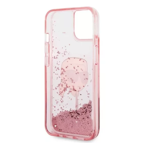 Karl Lagerfeld - Hardcase Glitter (KLHCP14MLNKHCP) - iPhone 14 Plus - Pink Karl Head