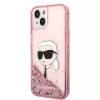 Karl Lagerfeld - Hardcase Glitter (KLHCP14MLNKHCP) - iPhone 14 Plus - Pink Karl Head