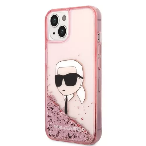 Karl Lagerfeld - Hardcase Glitter (KLHCP14MLNKHCP) - iPhone 14 Plus - Pink Karl Head
