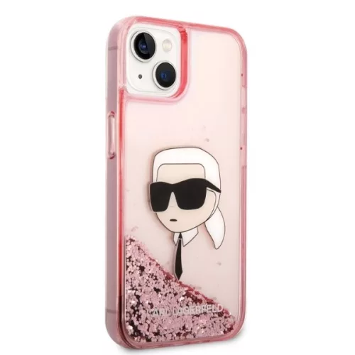 Karl Lagerfeld - Hardcase Glitter (KLHCP14MLNKHCP) - iPhone 14 Plus - Pink Karl Head
