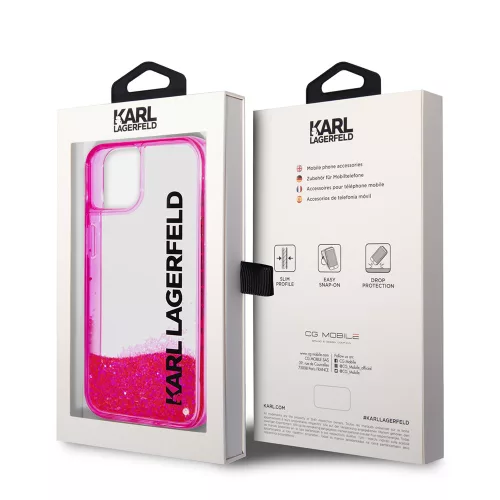 Karl Lagerfeld - Hardcase Liquid Glitter (KLHCP14MLCKVF) - iPhone 14 Plus - Pink Elong