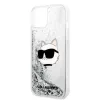Karl Lagerfeld - Hardcase Glitter (KLHCP14MLNCHCS) - iPhone 14 Plus - Silver Choupette Head