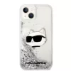 Karl Lagerfeld - Hardcase Glitter (KLHCP14MLNCHCS) - iPhone 14 Plus - Silver Choupette Head