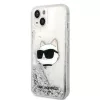 Karl Lagerfeld - Hardcase Glitter (KLHCP14MLNCHCS) - iPhone 14 Plus - Silver Choupette Head