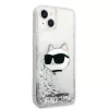 Karl Lagerfeld - Hardcase Glitter (KLHCP14MLNCHCS) - iPhone 14 Plus - Silver Choupette Head