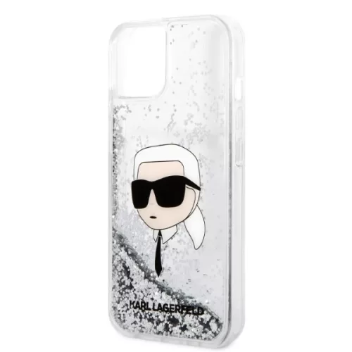 Karl Lagerfeld - Hardcase Glitter (KLHCP14MLNKHCH) - iPhone 14 Plus - Silver Karl Head