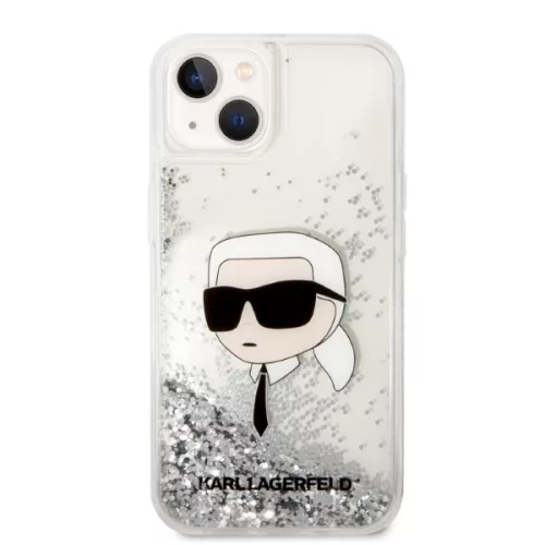 Karl Lagerfeld - Hardcase Glitter (KLHCP14MLNKHCH) - iPhone 14 Plus - Silver Karl Head