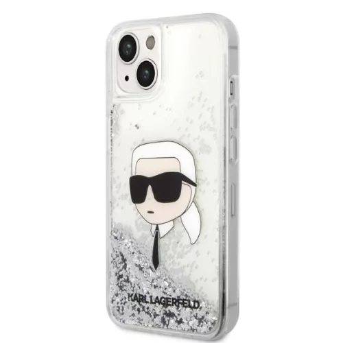 Karl Lagerfeld - Hardcase Glitter (KLHCP14MLNKHCH) - iPhone 14 Plus - Silver Karl Head