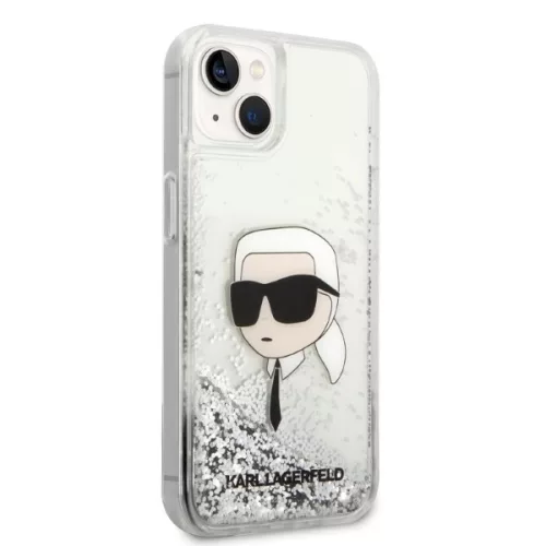 Karl Lagerfeld - Hardcase Glitter (KLHCP14MLNKHCH) - iPhone 14 Plus - Silver Karl Head