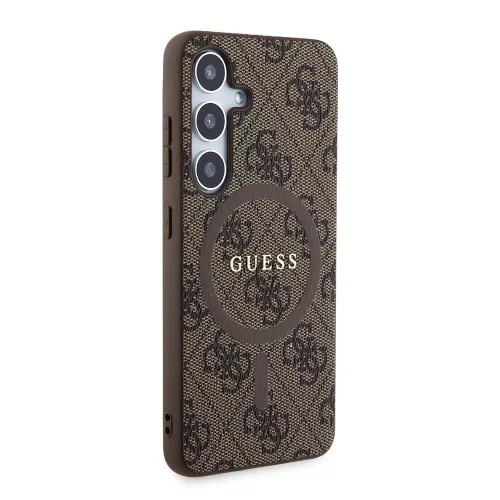 Guess - 4G Bőr Kollekció MagSafe (GUHMS24SG4GFRW) - Samsung Galaxy S24 - Barna