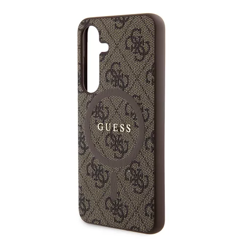 Guess - 4G Bőr Kollekció MagSafe (GUHMS24SG4GFRW) - Samsung Galaxy S24 - Barna