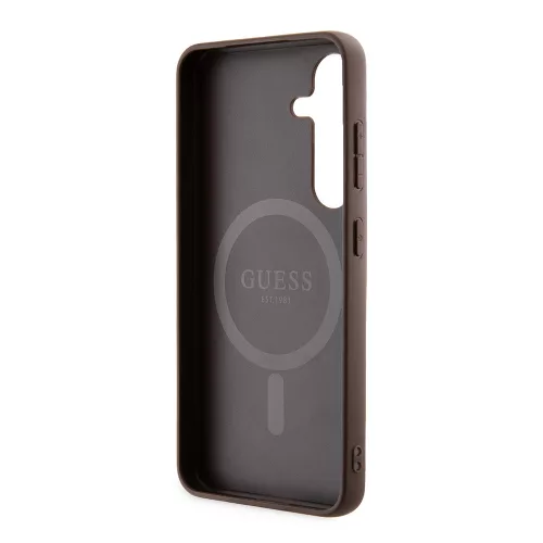 Guess - 4G Bőr Kollekció MagSafe (GUHMS24SG4GFRW) - Samsung Galaxy S24 - Barna