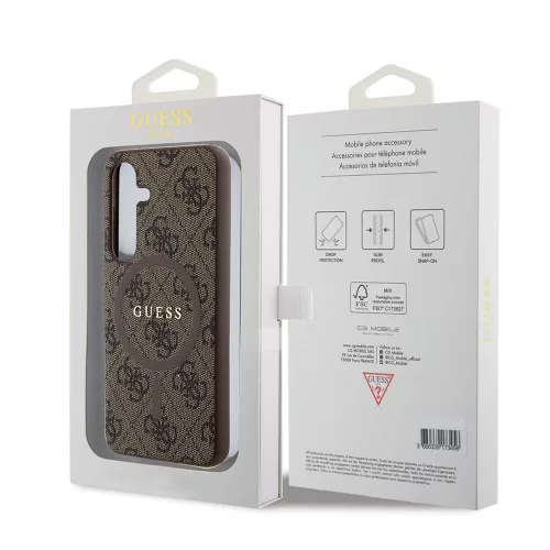 Guess - 4G Bőr Kollekció MagSafe (GUHMS24SG4GFRW) - Samsung Galaxy S24 - Barna